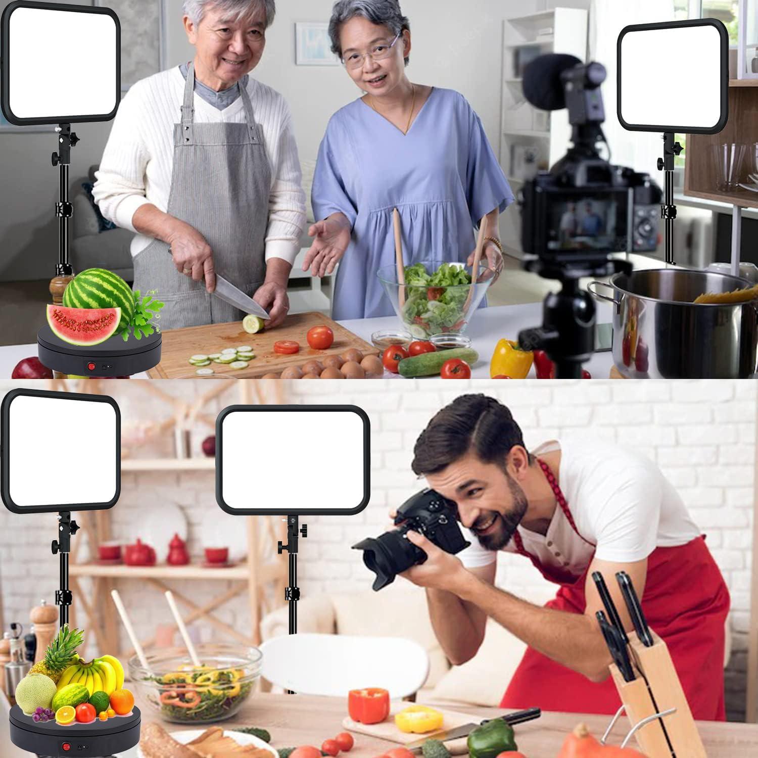 JAYEGT JAYEGT Motorized Rotating Display Stand ,360 Degree Electric Rotating Photography Turntable For Products DisplayVideo Show, Live ShowRemote Control+5 Colors Backgrounds (Black / 11.8inch / 265 Lbs Load / Rechargeable)