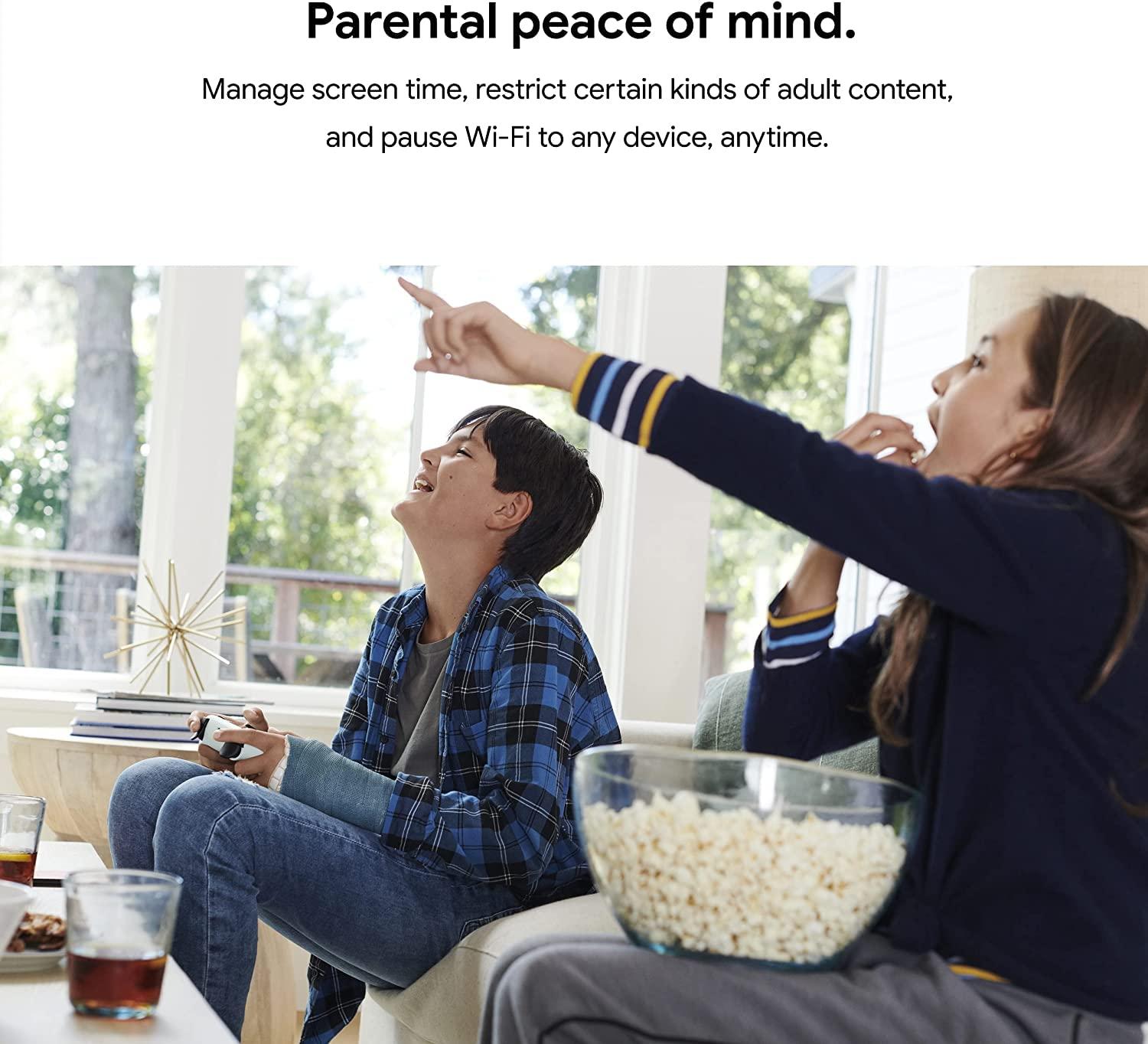 Google Nest WiFi Router and 2 Points - WiFi Extender with Smart Speaker - Works with Google WiFi (3 Pack) White