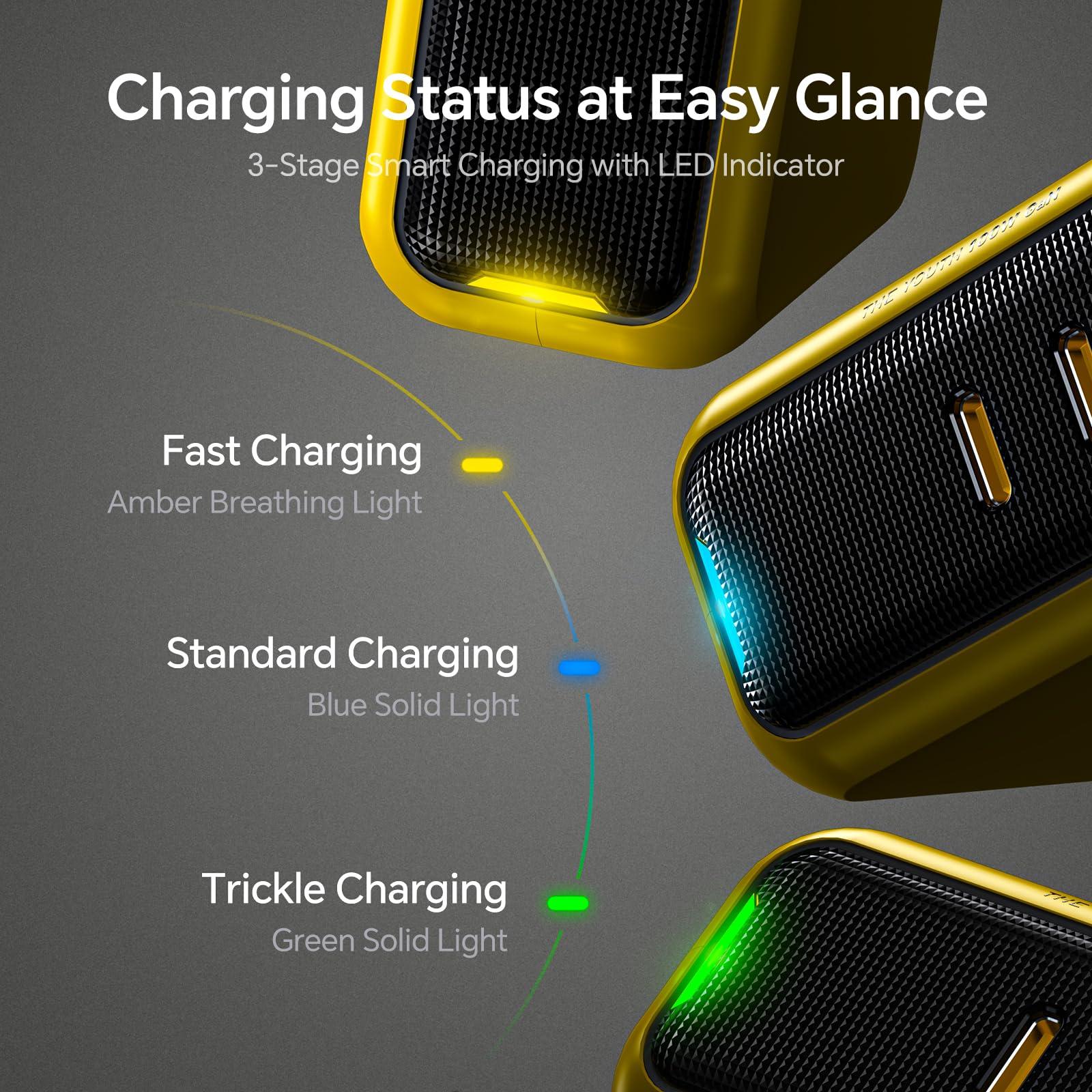 AOHI AOHI Youth 100W Gan+ USB C Wall Charger, 3-Port Laptop Fast Charger Type C Power Adapter PPS PD for MacBook Pro/Air, iPad Pro, iPhone 16/15 Pro Max, Galaxy S24 Ultra/Note, Pixel, Steam Deck, Yellow