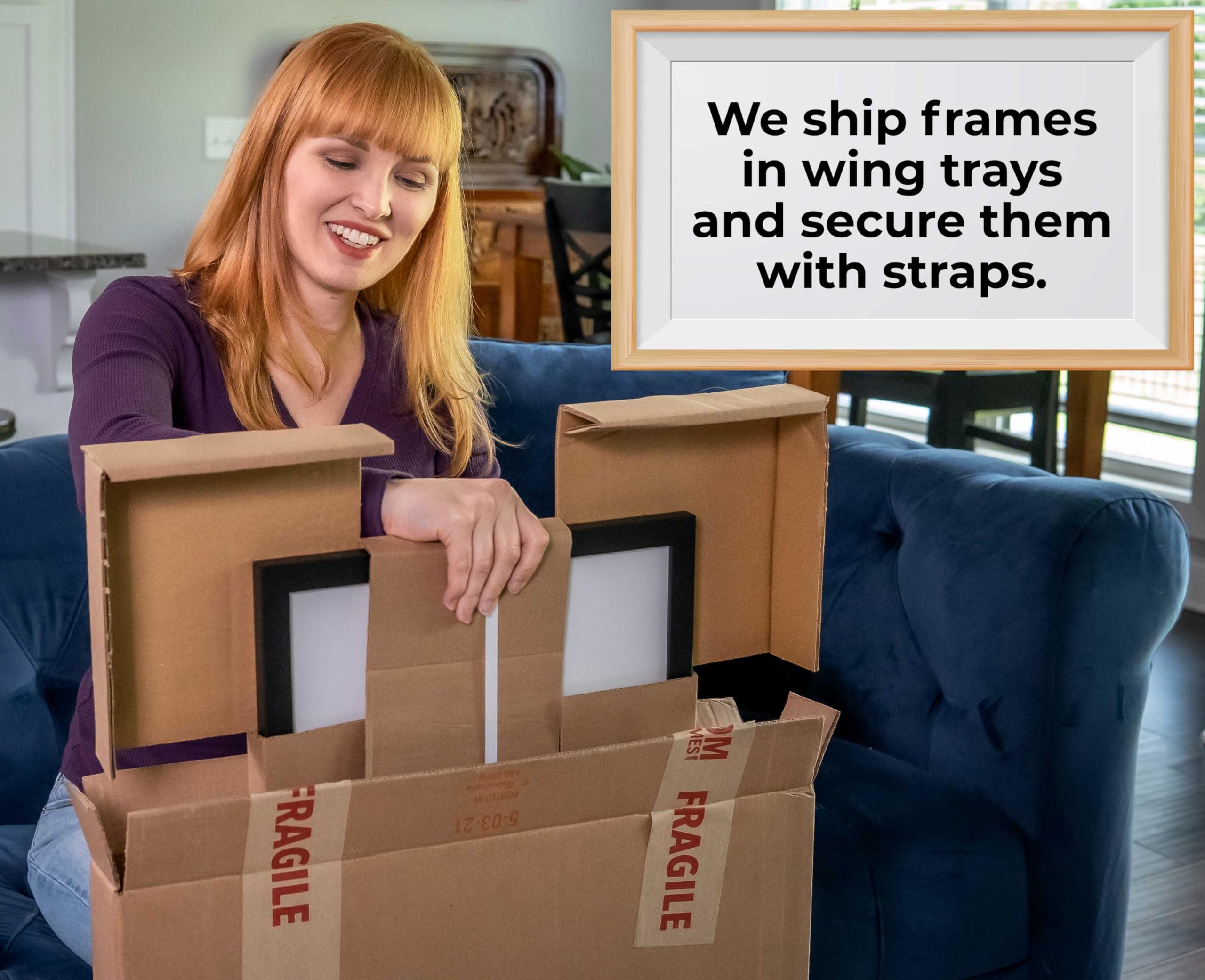 CountryArtHouse 17x25 Frame Slate Blue Distressed Rustic Solid Wood Picture Frame | 0.75 Inch Moulding Width | Includes UV Acrylic Plexiglass, Acid Free Foam Backing Board and Hanging Hardware | Sonoma Collection