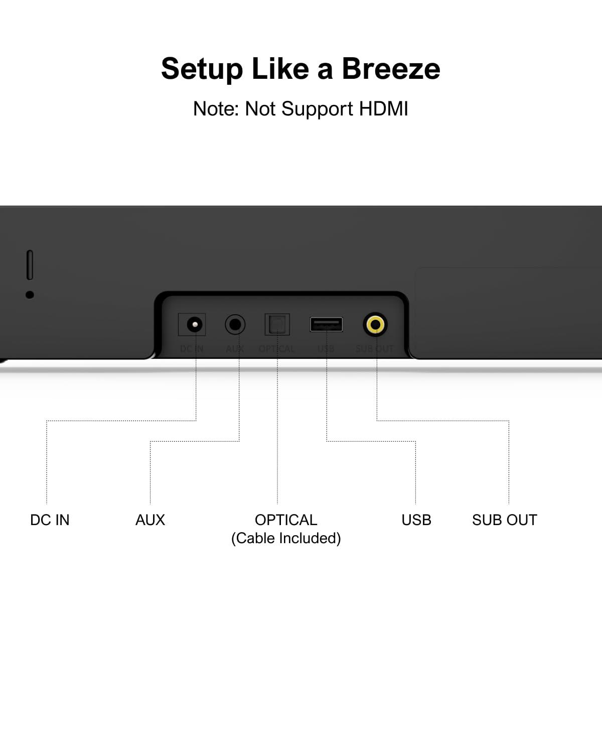 ULTIMEA ULTIMEA 2.1ch Mini Sound Bar for TV, Built-in Subwoofer, APP Control, Peak Power 120W, All-in-one PC Sound bar for Game, Bluetooth 5.3 TV Sound Bar Speakers, Opt/AUX/Wall Mount, Solo B30 Pro