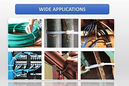 KABLE KONTROL Kable Kontrol Heavy Duty Cable Zip Ties 100 Pcs 9 Inch, Natural White, 250 Lbs Tensile Strength, Self-locking Nylon Clear Plastic Wire Ties wraps for Indoor or Outdoor Use