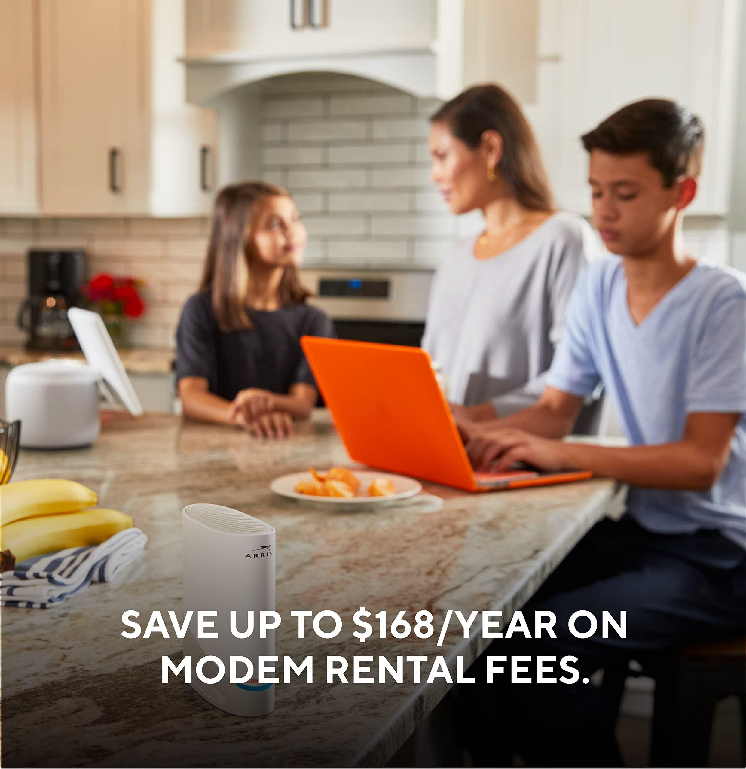 ARRIS ARRIS Surfboard G34 DOCSIS 3.1 Gigabit Cable Modem & AX3000 Wi-Fi 6 Router, Approved for Cox, Spectrum, Xfinity & Others (Renewed) black