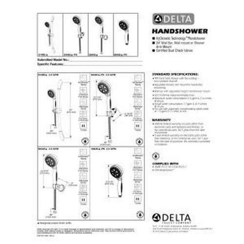 DELTA FAUCET Delta Faucet 5-Spray H2Okinetic Hand Held Shower Head, Venetian Bronze 54445-RB-PK