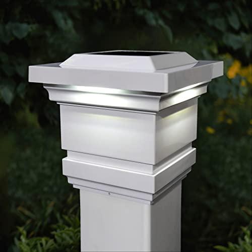 Classy Caps Classy Caps SL074W PVC Solar Post Cap, 4" x 4", White