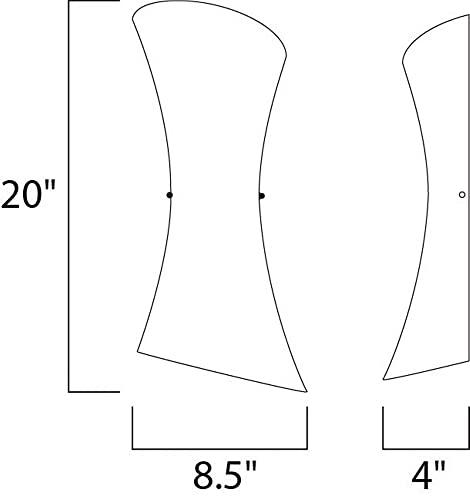 ET2 Lighting ET2 E20412-09 Conico ADA Compliant Modern Opal White Glass Designer Dress-alike Wall Sconce, 2-Light 120 Watts, 20"H x 9"W, Chrome