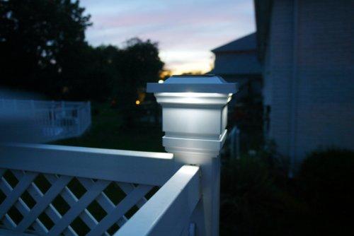 Classy Caps Classy Caps SL074W PVC Solar Post Cap, 4" x 4", White