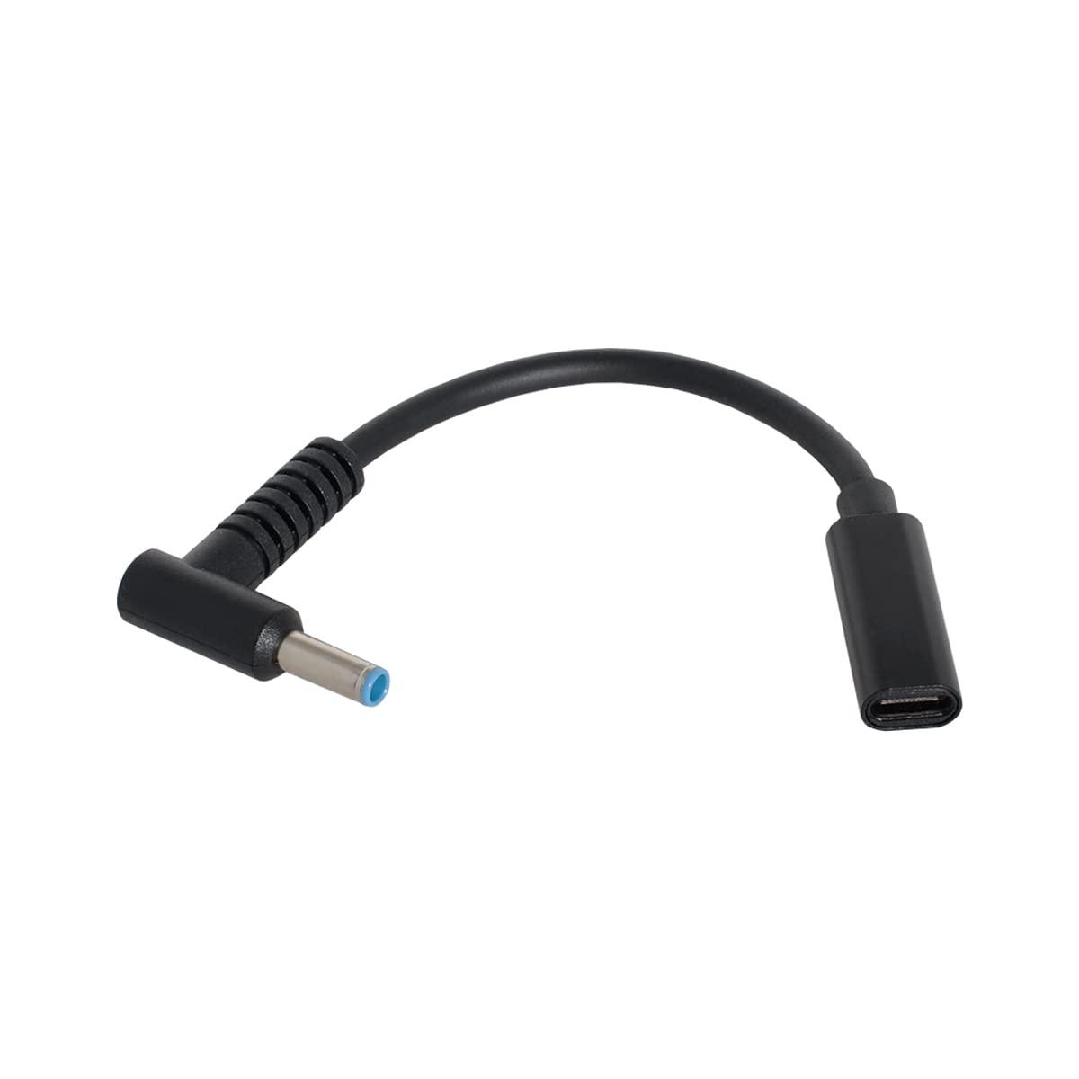 cablecc cablecc Type C USB-C Female Input to DC 4.5x3.0mm Power PD Charge Cable fit for HP Laptop 18-20V