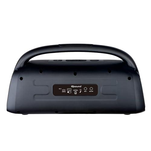 Supersonic IQ Sound IQ-3540BT Portable Bluetooth Speaker with RGB Lights, TWS, Enhanced Stereo Sound, Voice Assistant Control, Hands-Free Mic, RGB Lighting Modes, A2DP Bluetooth, USB/Micro SD/FM Radio Inputs
