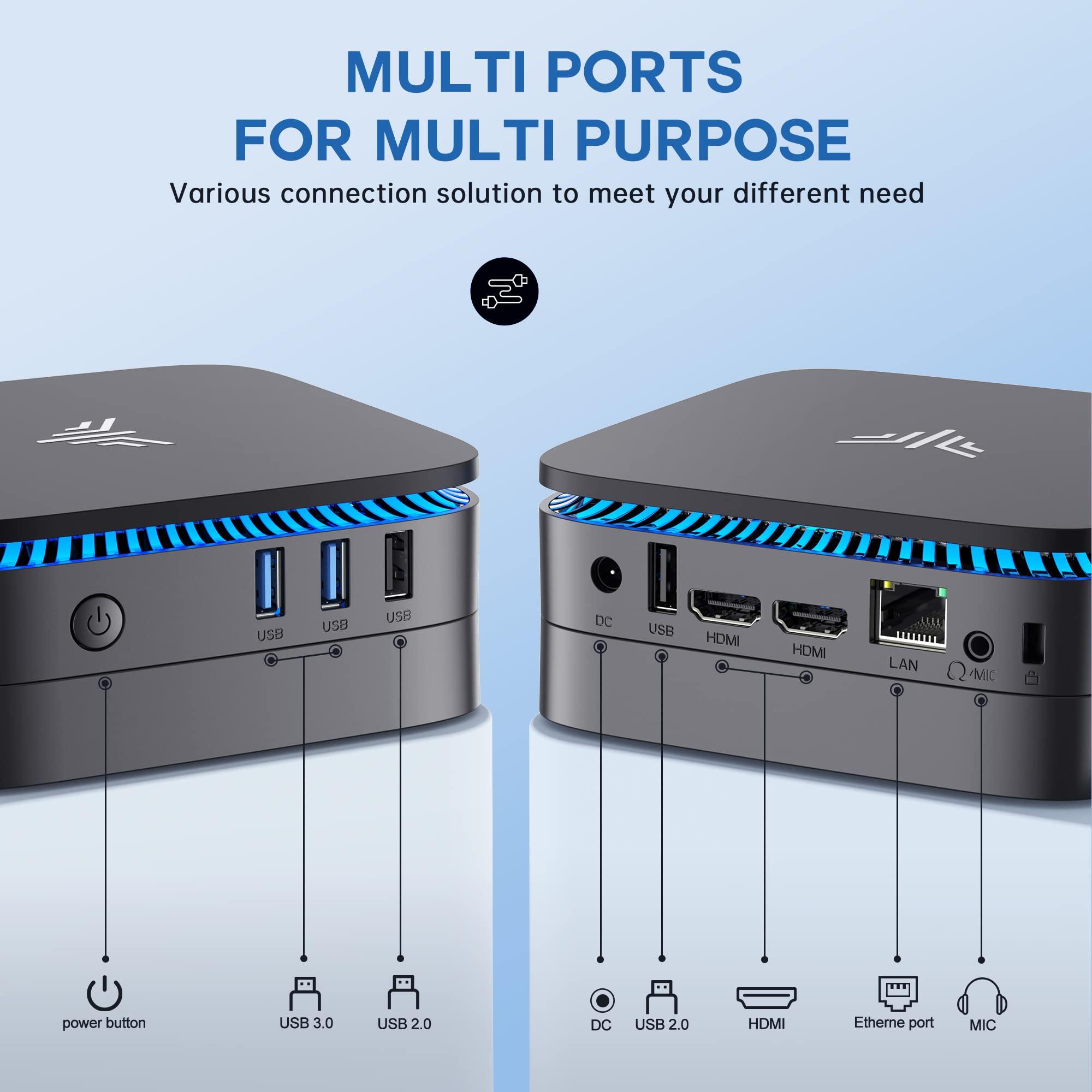 KAMRUI KAMRUI Mini PC 12GB DDR4 256GB SSD, AK1PRO Mini Computers, Celeron N5105 Small Desktop Computer with Dual HDMI Outputs, Support 2.5-inch SSD, 4K, 2.4G/ 5.0G WiFi, Gigabit Ethernet for Home Office