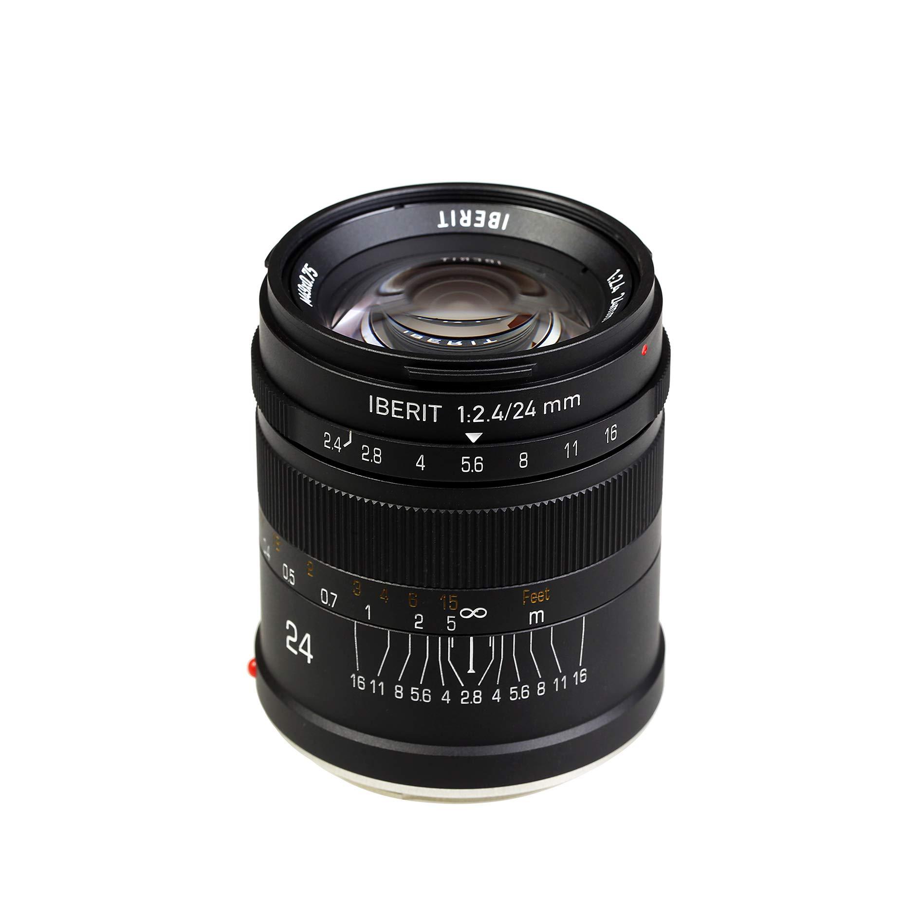 Kipon KIPON IBERIT 24mm F2.4 Full Frame Lens Compatible with Sony E Mount Mirrorless Camera (Black)