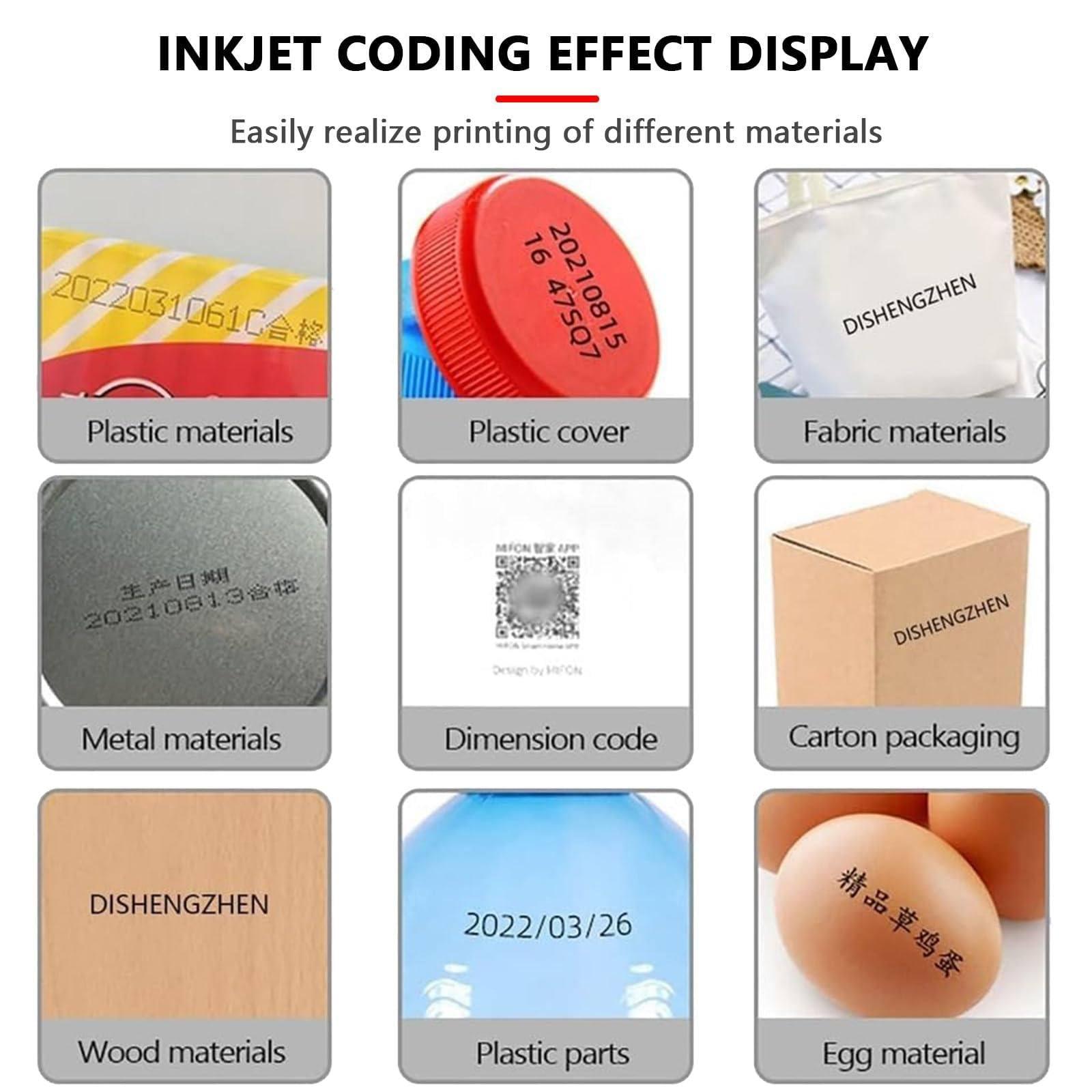 JIANGSS JIANGSS 12.7mm/25.4mmAutomatic Coder,Industrial Inkjet Printer,Coding and Marking Machine,Online Inkjet Coding Machine,QRCode/Barcode/Batch for Number/Label/Image/Date Printer,12.7mm