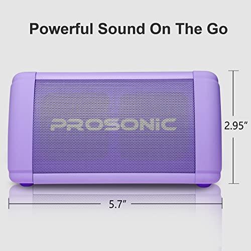 P Prosonic Prosonic BT3 Portable Wireless Bluetooth Speaker with 10W Stereo Sound & Bass Boost -Rich Sound & Intense Bass -Bluetooth 5.0 -Microphone -IPX5 - in & Outdoor Speaker (Purple)