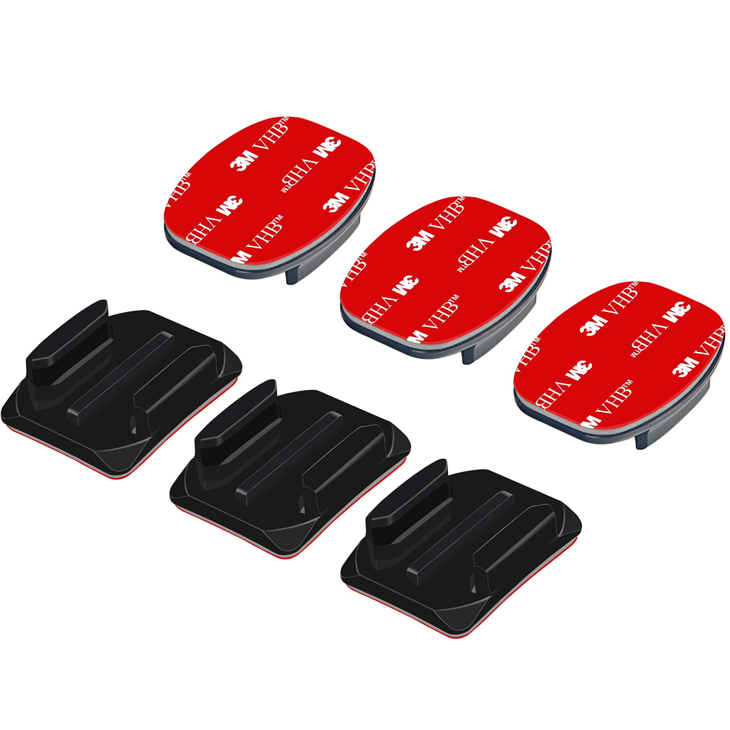 Sametop Sametop Helmet Adhesive Sticky Mounts Curved Attachment Flat 3M Mount Compatible with GoPro Hero 12 11 10 Max 9 8 7 6 5 4 Session DJI Osmo Action Cameras (6 Packs)
