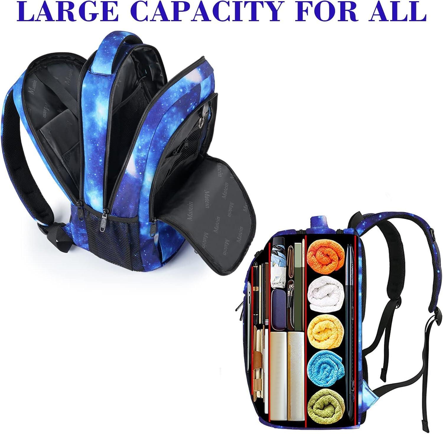 MATEIN MATEIN School Backpack for Boys Girls, Anti Theft College School Laptop Bookbag for Students with USB Charging Port, Water Resistant Slim Travel Laptop Backpack Fits 15.6 In Computer Gifts for Men