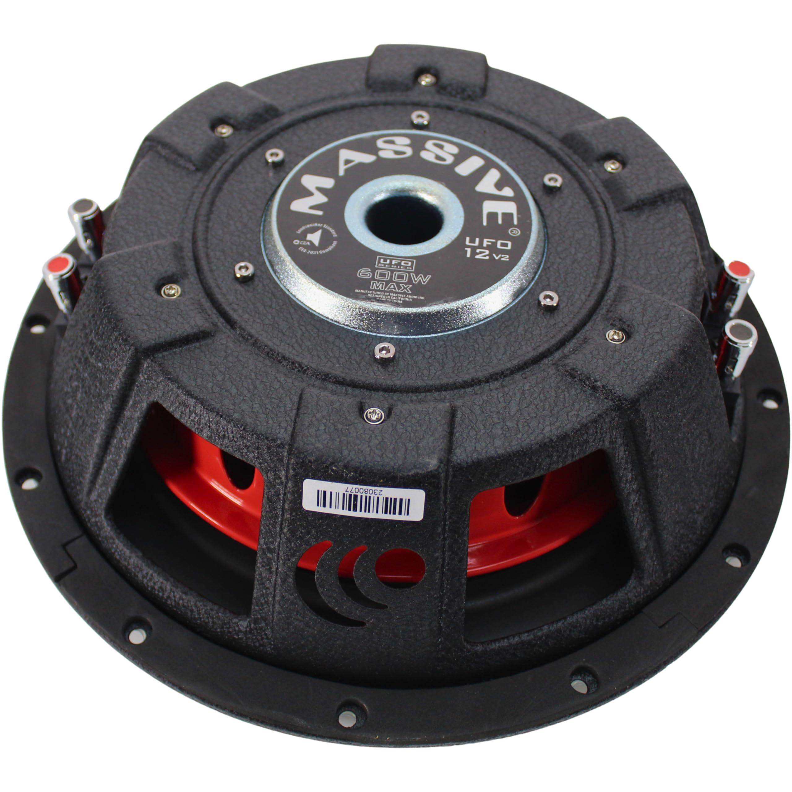 Massive Audio Massive Audio 12" 300W RMS 4-Ohm DVC Shallow Subwoofer UFO Series / UFO12V2