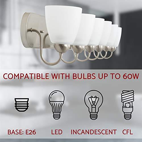 Kira Home Kira Home Armada 48" 6-Light Modern Vanity/Bathroom Light with Brushed Nickel Finish and Frosted Glass Shades