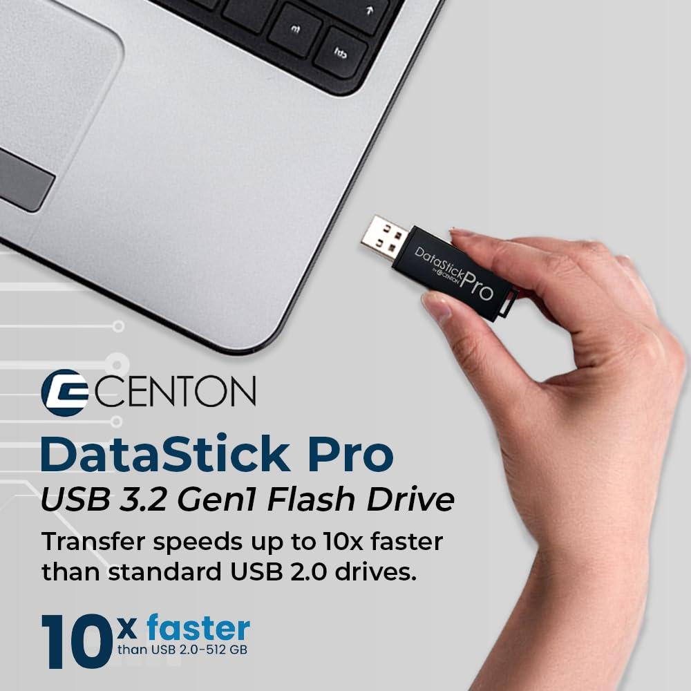 Centon Centon Electronics MP Valuepack USB 3.2 Gen1 DataStick Pro Flash Drive, 256 GB, Pack of 10