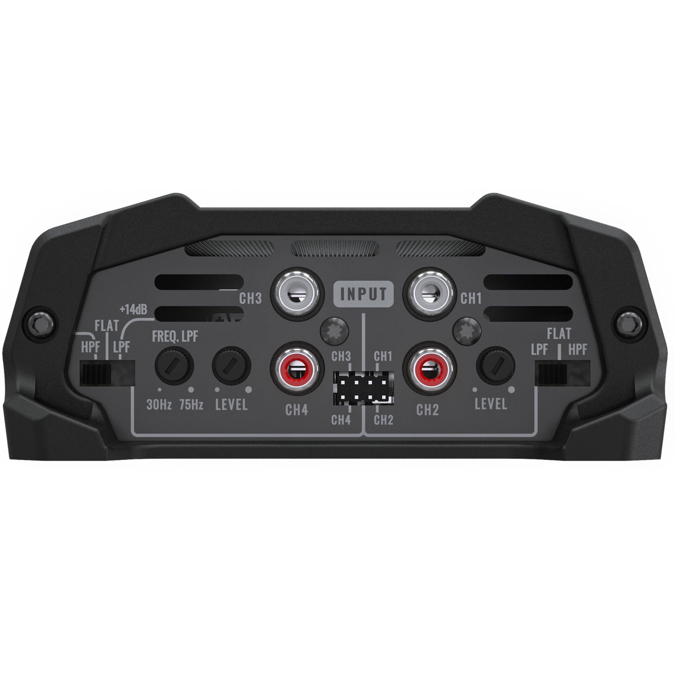 Stetsom Stetsom HL 400x4 2 Ohms - Compact Digital 4 Channel Amplifier, 400W RMS 400x4, Full Range, High Input, Bass Boost Gain + 14db (Variable Adjustment 30-75hz), Multichannel, Digital Sound, Crossover