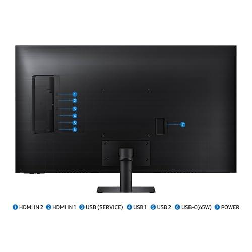 SAMSUNG SAMSUNG 43-Inch M7 (M70D) Series 4K UHD Smart Monitor, Speakers, HDR10, USB-C, Multiple Ports, Gaming Hub, SolarCell Remote, Vision Accessibility Tools, LS43DM702UNXGO, 2024, Black