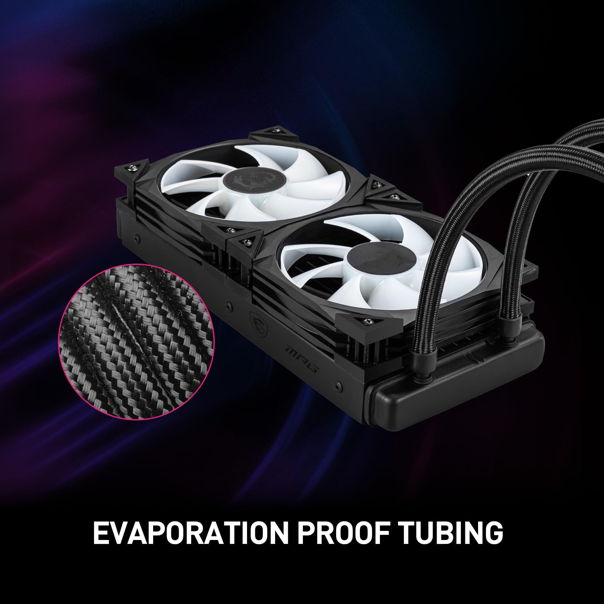 MSI MSI MPG CoreLiquid D240 ARGB CPU Liquid Cooler - 2.4" IPS LCD Screen - 240mm Radiator - Double 120mm ARGB PWM Fans - LGA 1700/1851 / AM5/AM4 Compatible