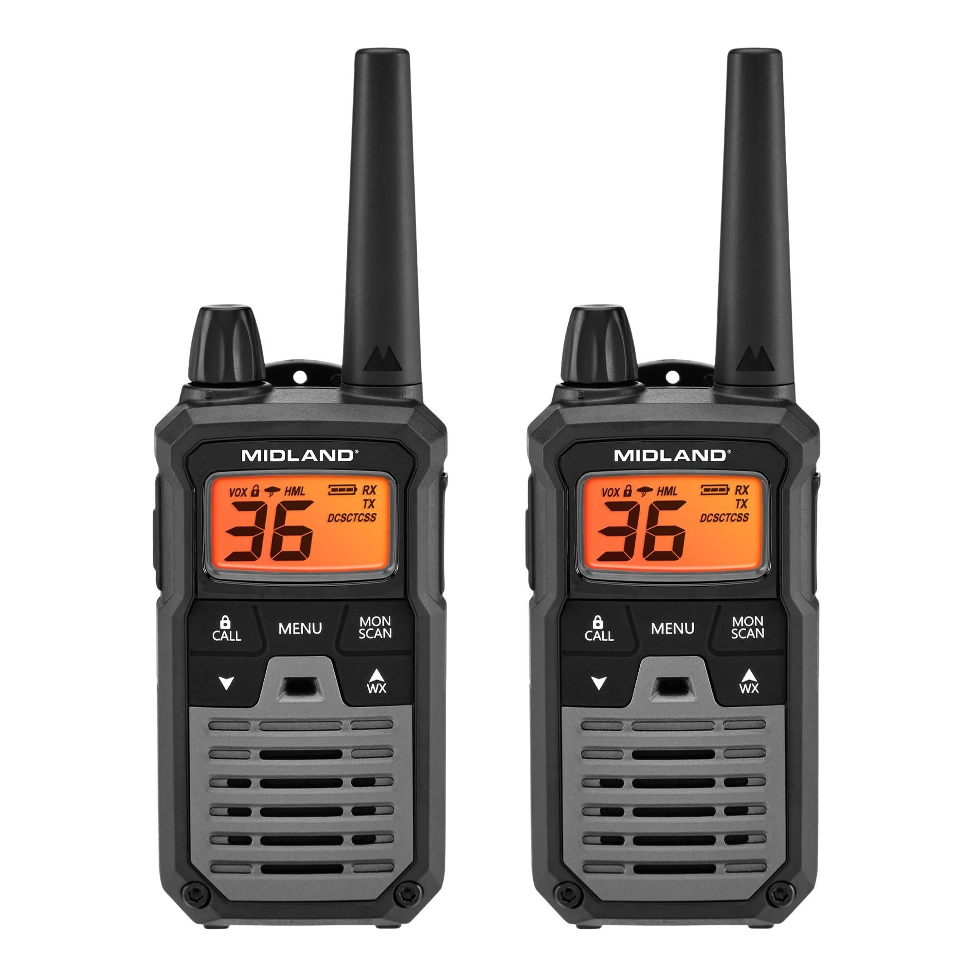 Midland Midland T290VP4 High-Powered GMRS Two-Way Radios | Long-Range Communication with 36 Channels & 121 Privacy Codes | Durable, Water-Resistant Design for Outdoor Adventures