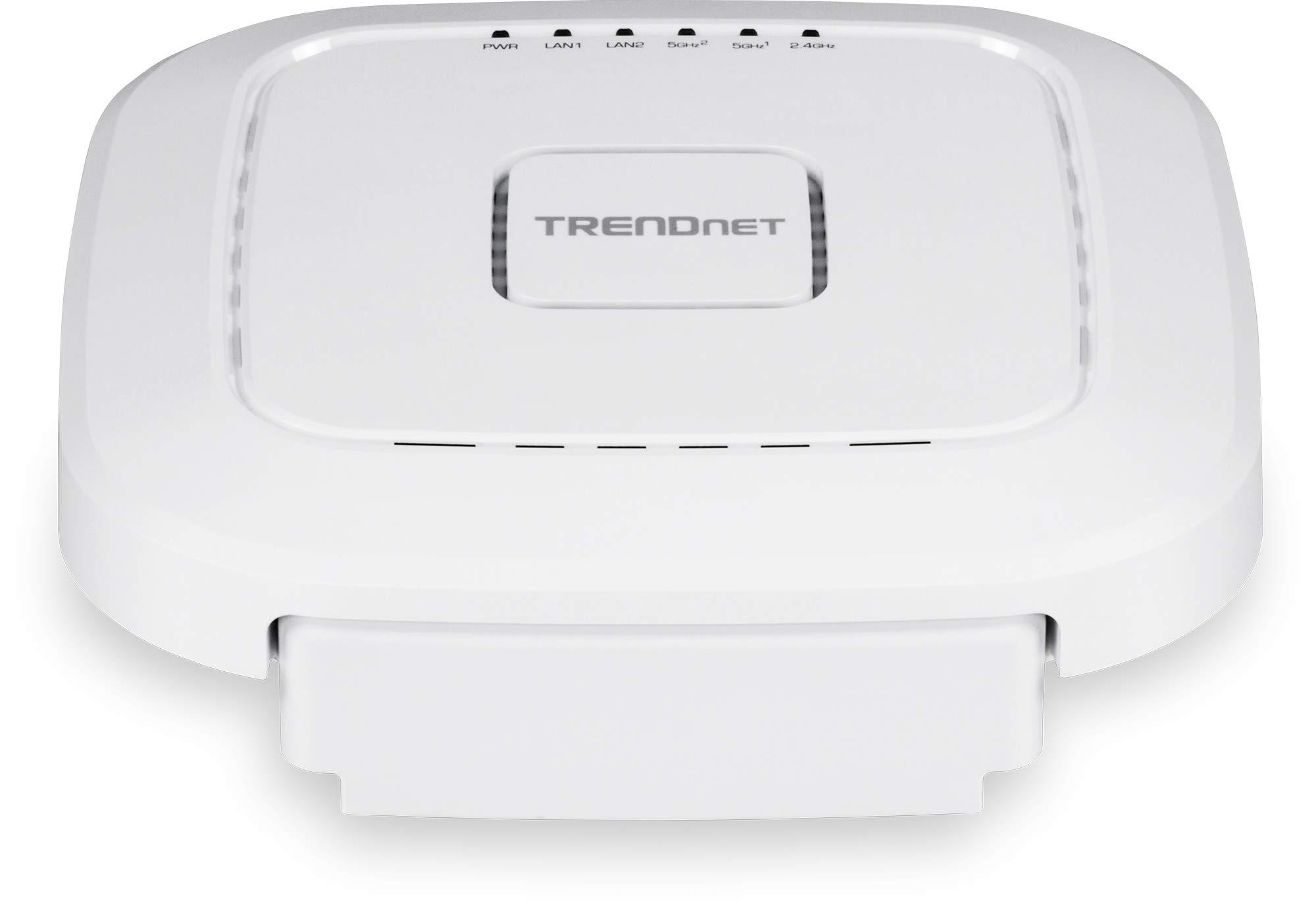 TRENDnet TRENDnet AC2200 Tri-Band PoE+ Indoor Wireless Access Point, 867Mbps WiFi AC + 400Mbps WiFi N Bands, Wave 2 MUMIMO, Client Bridge, WDS, AP, WDS Bridge, WDS Station, Repeater Modes, White, TEW-826DAP