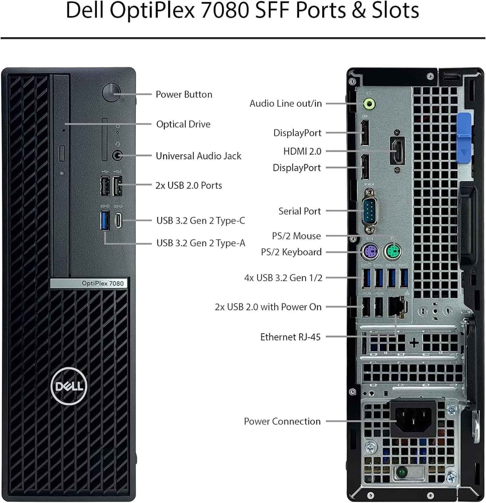 Dell Dell Optiplex 7080 SFF Small Form Factor Desktop | Core i7-10700 - 1TB HDD Hard Drive - 16GB RAM | 8 cores @ 4.8 GHz Win 10 Home Black (Renewed)