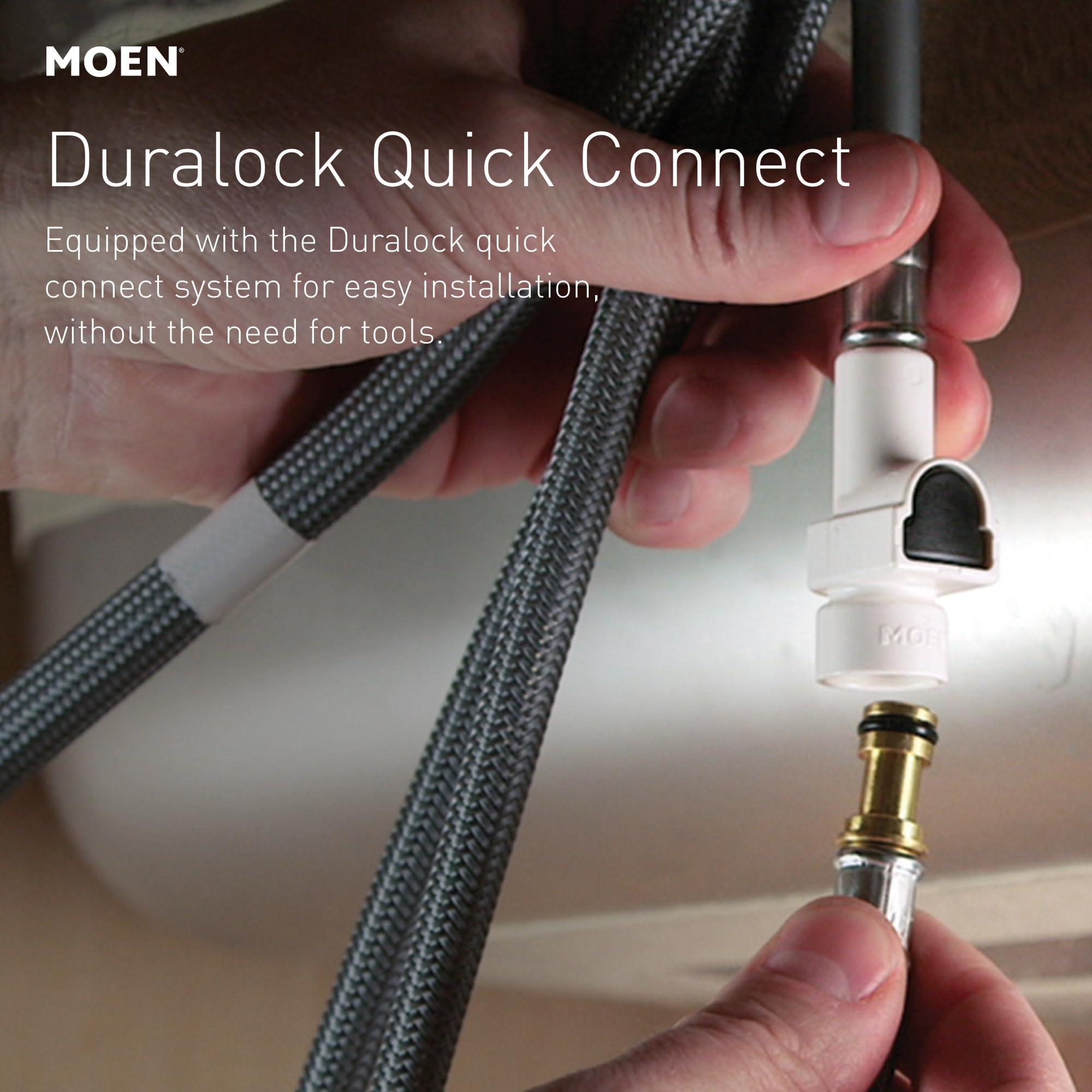 Moen Moen Spot Resist Stainless One-Handle High Arc 4-hole Kitchen Faucet with Side Sprayer and Soap Dispenser, 87042SRS