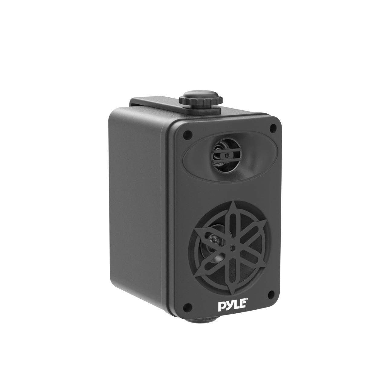 Pyle PYLE Outdoor Speakers- Waterproof Marine Grade Speakers, Universal Mounting, Heavy Duty ABS Construction- Boat, Patio, Pool, Indoor Outdoor Use- Black