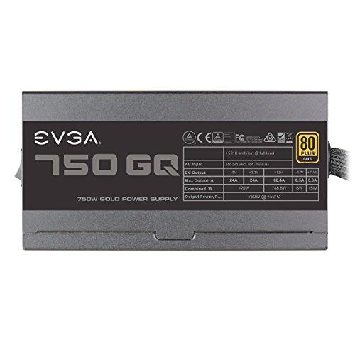 EVGA EVGA 210-GQ-0750-V1 750 GQ, 80+ GOLD 750W, Semi Modular, EVGA ECO Mode, 5 Year Warranty, Power Supply, Black