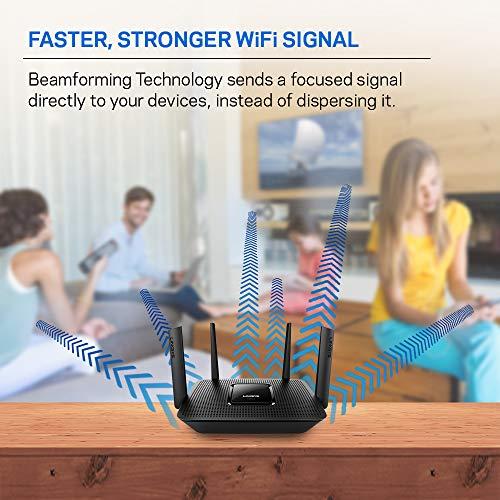 Linksys Linksys EA8300 Max-Stream: AC2200 Tri-Band Wi-Fi Router for Wireless Home Network, Uninterrupted Gaming and Streaming, MU-MIMO (Black)