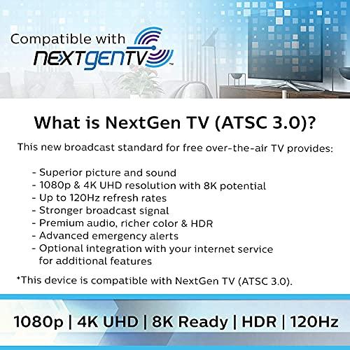 pingbingding PBD Outdoor Digital HD TV Antenna 150 Miles Motorized 360 Degree Rotation with Mounting Pole and 40FT RG6 Coax Cable - UHF/VHF / 1080P / 4K Snap-On Installation