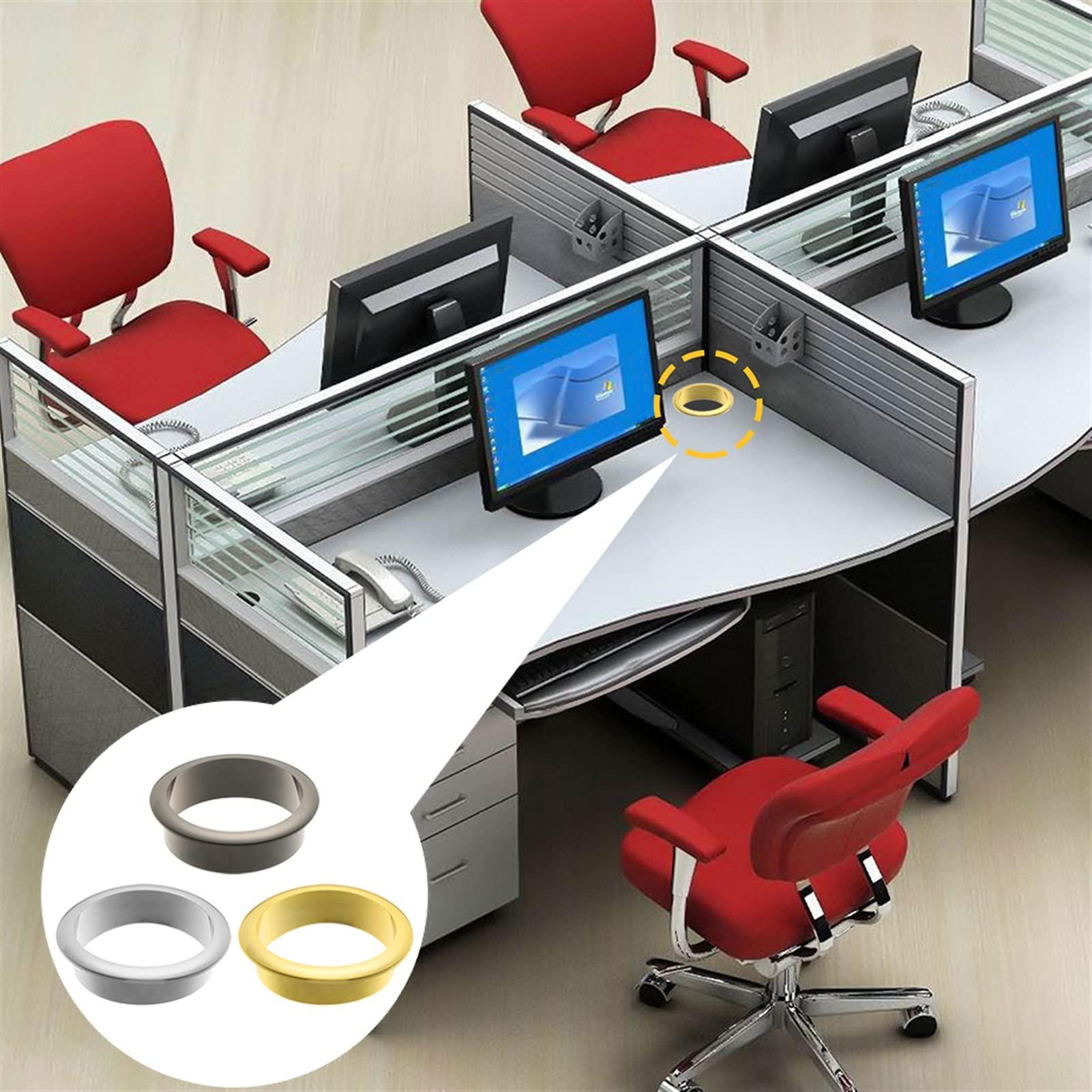 WQAZ Cable Port Hole Cover 25-80MM Office Desk Cable Grommets Wire Hole Cover Desk Table Cable Fastener Computer Desk Outlet Port Wire Rack Organizer Never Scratch and fray Cables