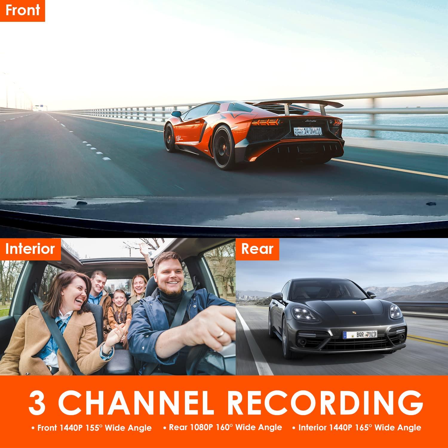VANTRUE Bundle: Vantrue N4 Three Channel Dash Cam + Type C USB Port Hardwire Kit Vantrue N4 3 Channel 4K Dash Cam, 4K+1080P Front and Rear, 1440P+1440P Front and Inside,Three Way Car Camera