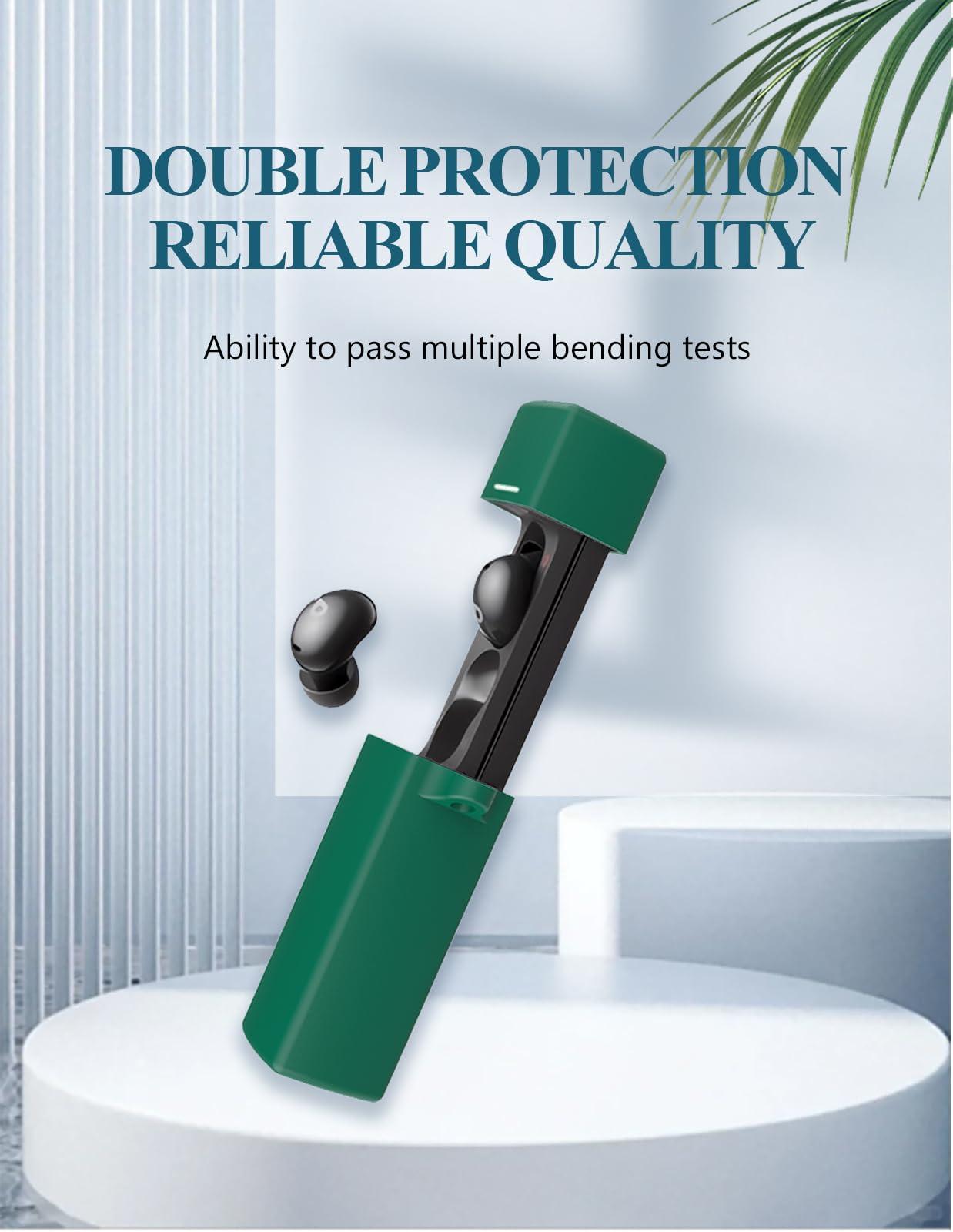 WUNIAK Case for Soundcore by Anker A30i Noise Cancelling Earbuds, Soft Silicone Protective Portable Scratch Shock Resistant Compatible with Shell with Cleaner Kit & Carabiner & LanyardGreen.