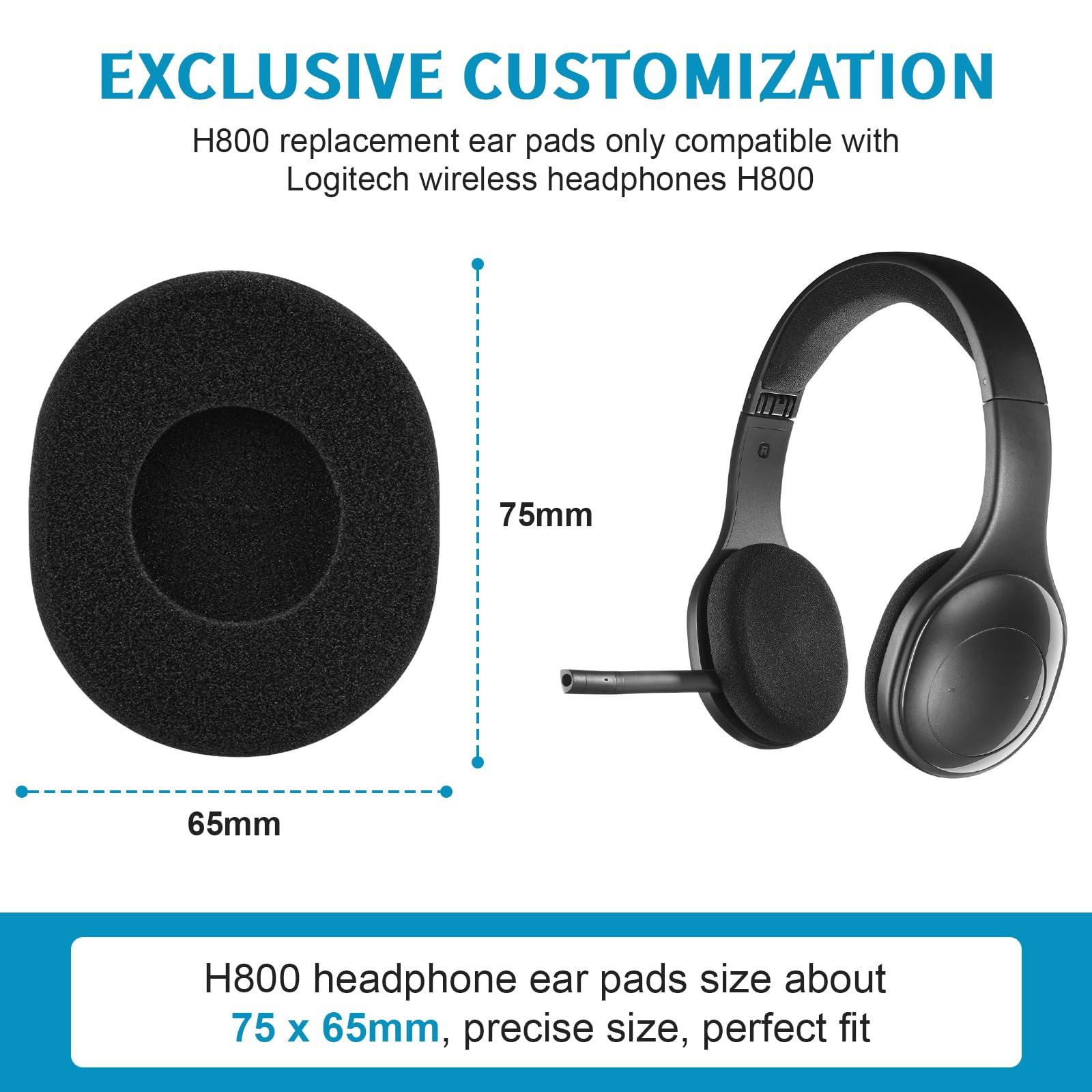 Zosvoses H800 Ear Pads, Ear Pads Replacement for Logitech H800 Headphone, Foam Ear Pads Cushions for Headphones