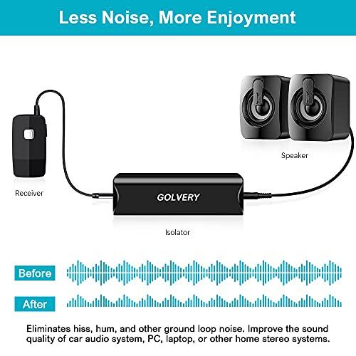 Golvery Golvery Ground Loop Noise Isolator, Auido Humming Hissing Buzzing Noise Filter Eliminator for Car Audio, Home, PC Stereo System with 3.5mm or RCA Aux Jack