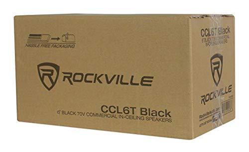 Rockville Rockville 70V 6" Commercial Ceiling Speakers 4 Restaurant/Office, (CCL6T BLACK)