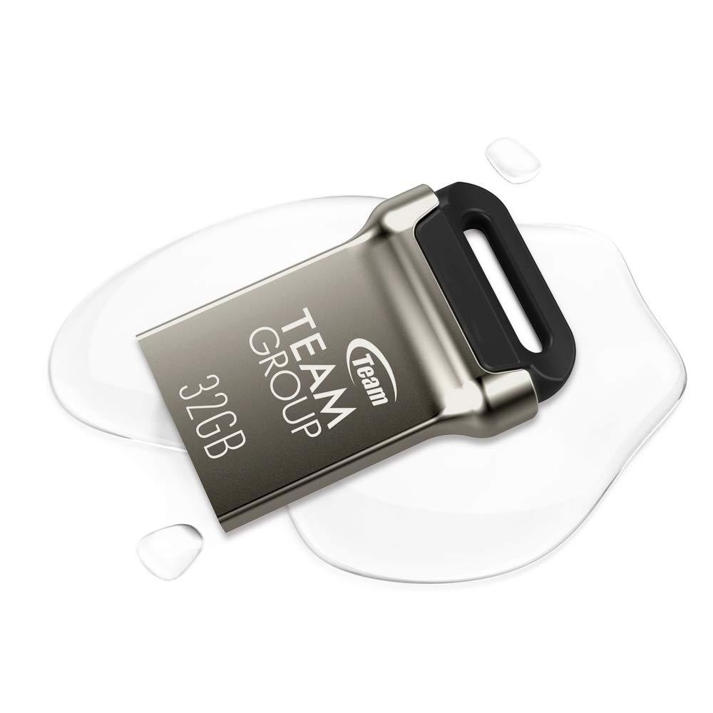 TEAMGROUP TEAMGROUP C162 32GB USB 3.2 Gen 1 USB 3.1/3.0 Mini Fits Metal Read 100MB/s Flash Thumb Drive External Data Storage Memory Stick Compatible with Computer/Laptop Black TC162332GB01