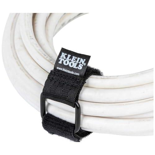 Klein Tools Klein Tools 450-600 Cable Organizer, Hook and Loop Cinch Strap Cable Ties, Includes Two 6-Inch, Two 8-Inch and Two 14-Inch Straps, Black