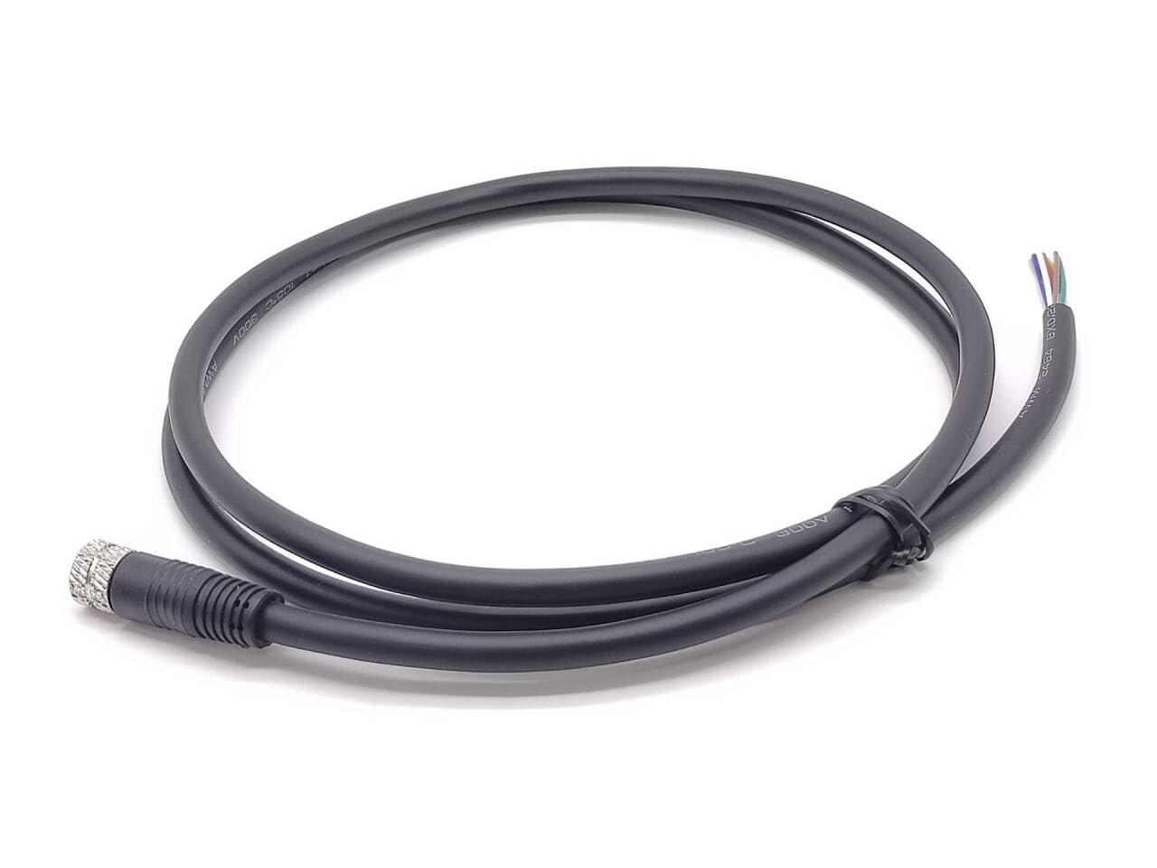 Elecbee Elecbee M8 Connector Female Straight Single Ended Cable 1Meter Length (A Code 8 Pin)