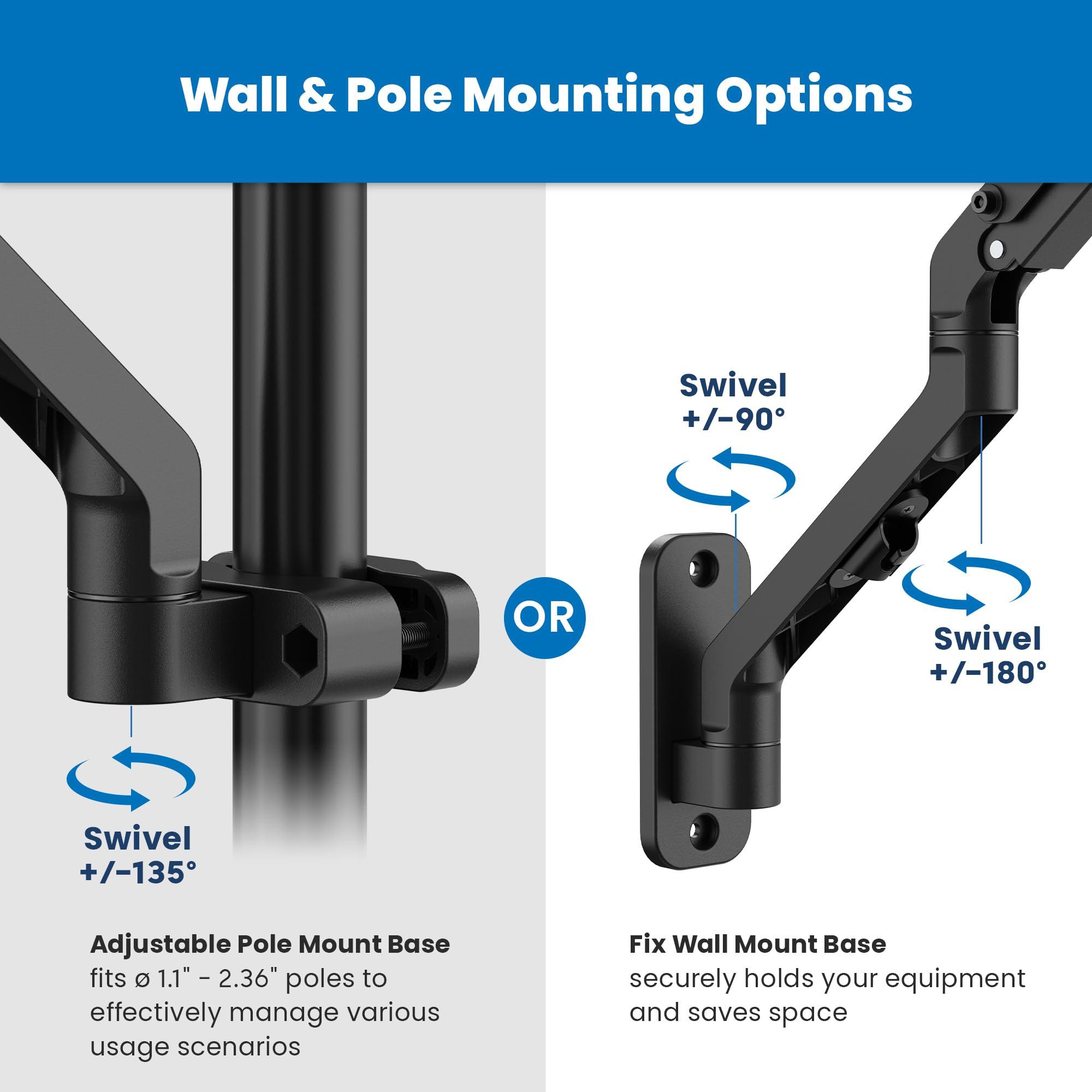 Mount-It! Mount-It! Ergonomic Laptop Arm for Wall or Pole Mounting, Full Motion Adjustments, Versatile Design, Easy Installation