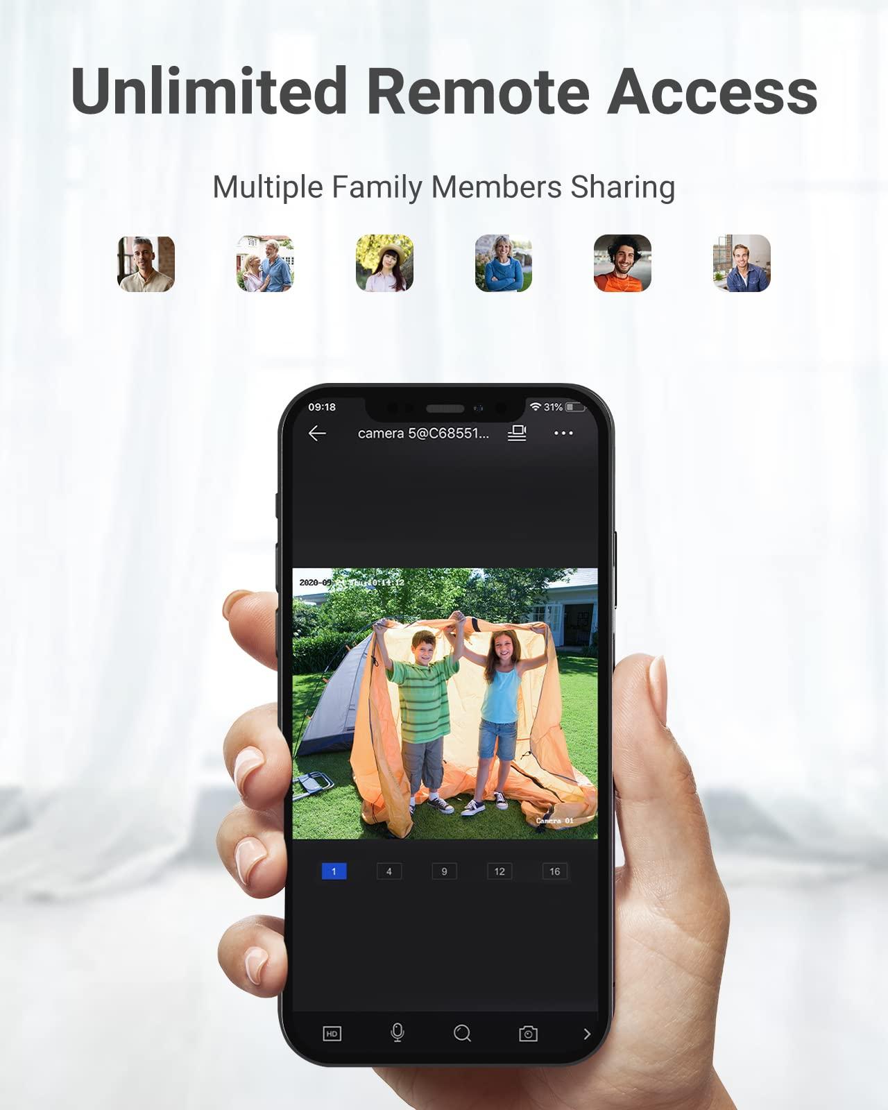 ANNKE ANNKE H800 4K Home Security System, H.265+ 12MP PoE NVR, 4pcs 8MP Dome Camera, AI Human Vehicle Detection,IP67 Waterpoof Outdoor Security Camera with Audio, Color Night Vision (3TB HDD)