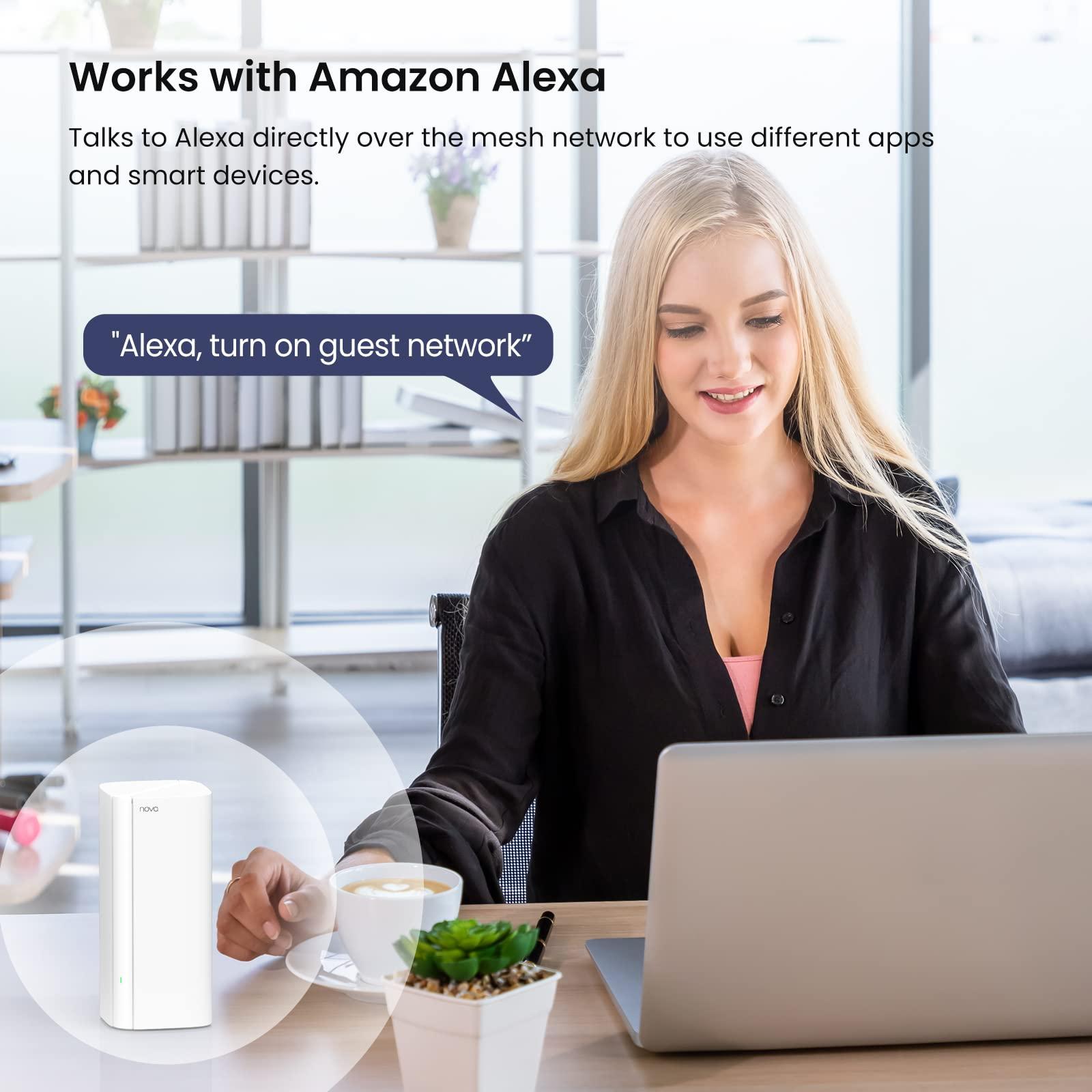 Tenda Tenda AX3000 Mesh WiFi 6 System Nova MX12-5000 sq.ft WiFi Coverage - Whole Home WiFi Mesh System - 1.7 GHz Quad-Core CPU - Dual-Band Mesh Network for 160+ Devices - 3 Gigabit Ports per Unit - 2-Pack