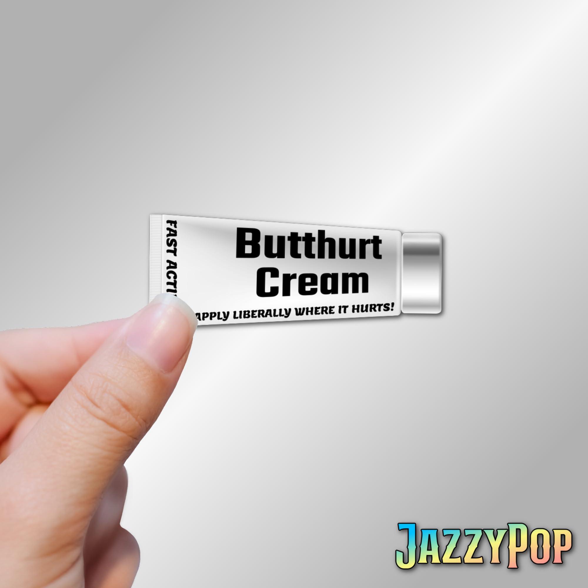 Generic 3\" Set of 3 Butt hurt Butthurt cream Laminated STICKERS funny joke prank gift for friend family coworker Laminated Stickers