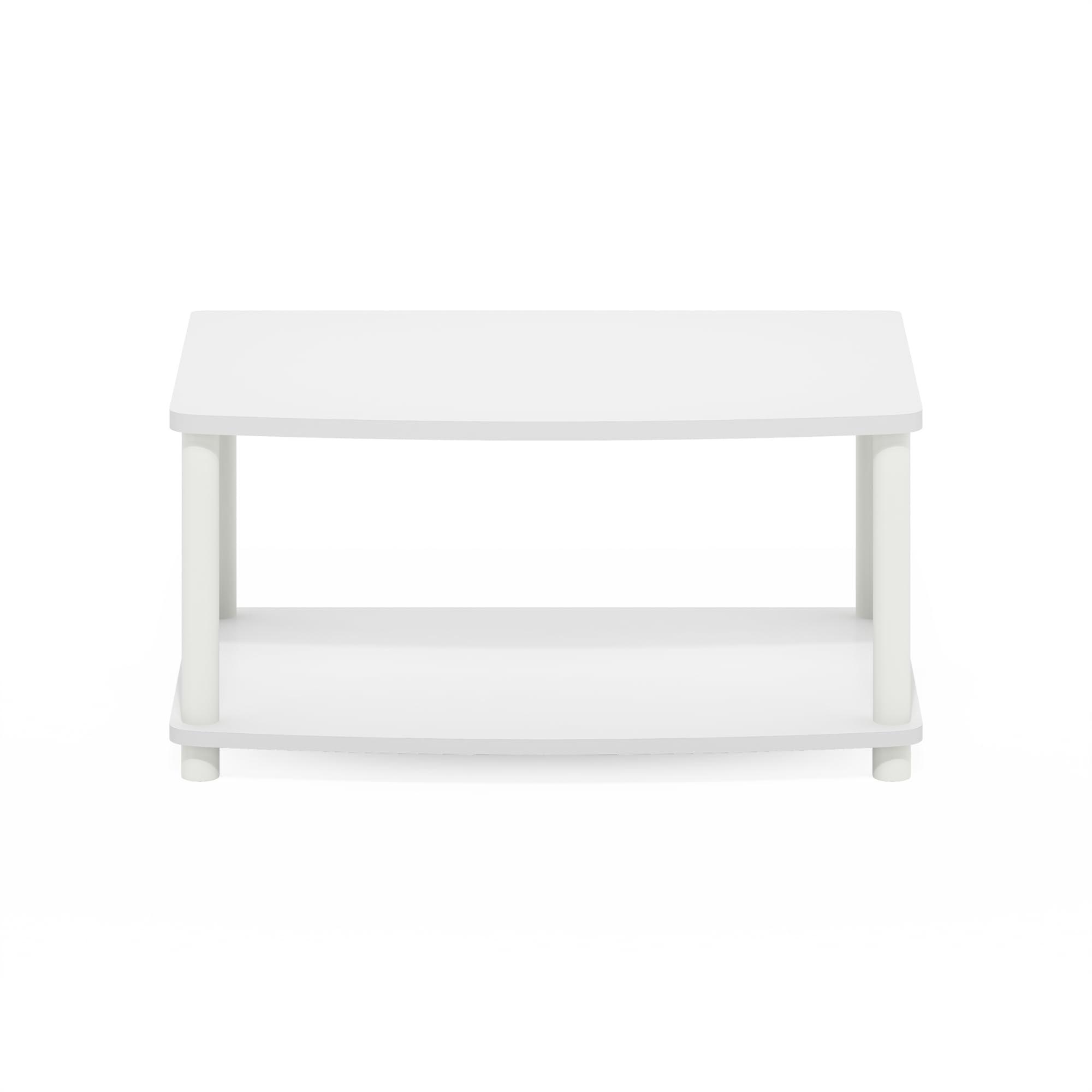 Furinno Furinno Turn-N-Tube No Tools 2-Tier Elevated TV Stands, White/White