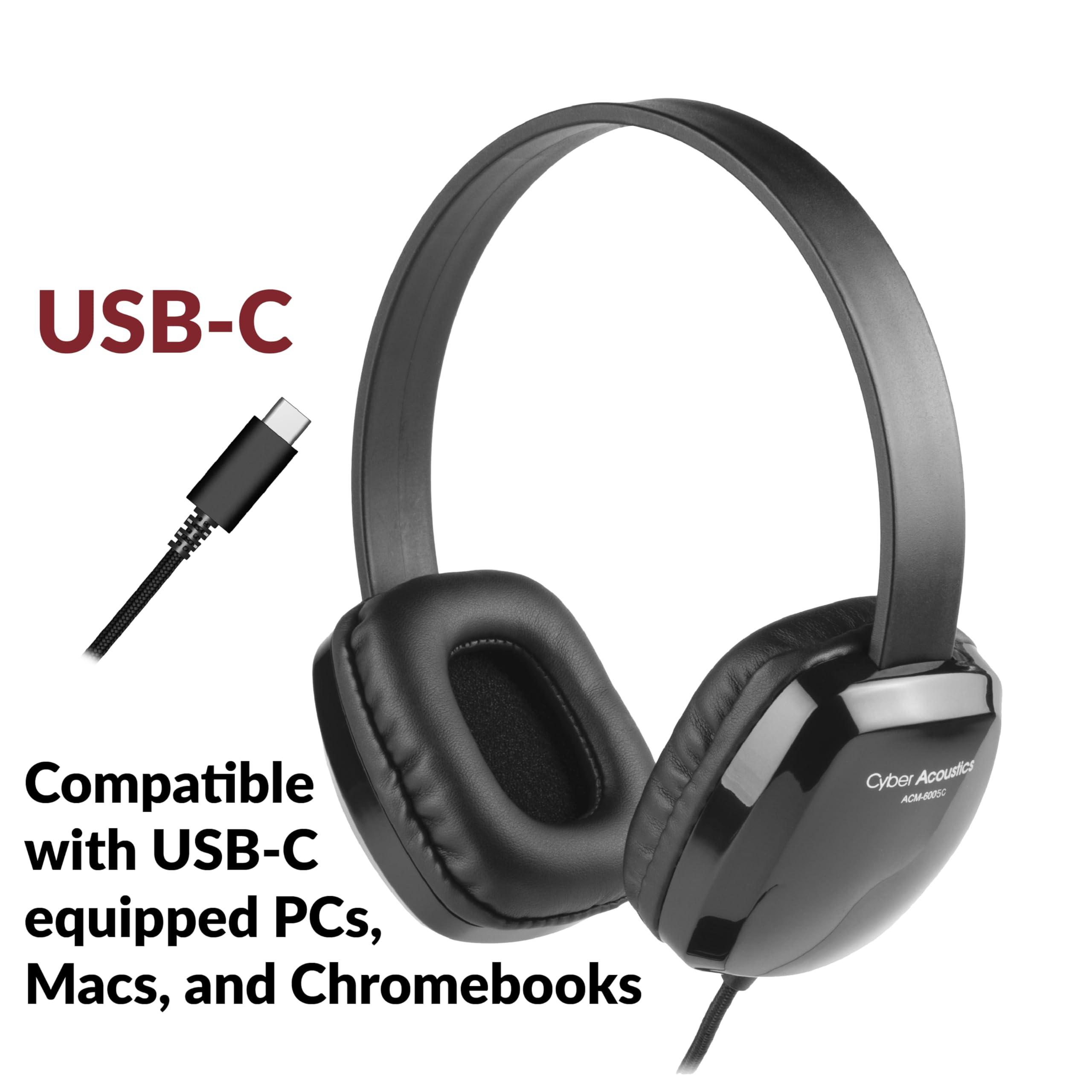 Cyber Acoustics Cyber Acoustics USB Stereo Headphones for PCs and Other USB Devices in The Office, Classroom or Home (ACM-6005C)