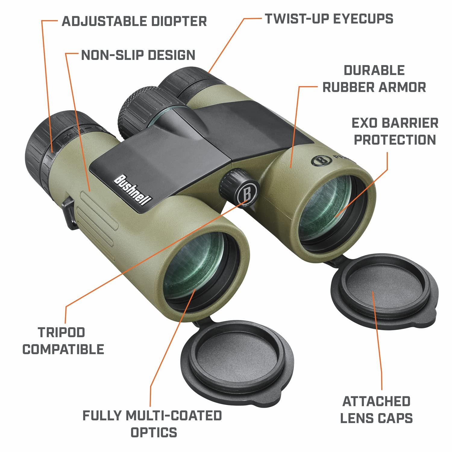 Bushnell Bushnell Prime 10x42 Binocular and Vault Bino Caddy Combination Pack, Waterproof Hunting Binocular with Rugged Binocular Pouch for Hunting, Bird Watching and Hiking