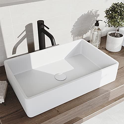VIGO VIGO 2.75" Diameter Vessel Bathroom Sink Pop-Up Drain and Mounting Ring Without Overflow in Matte White Finish